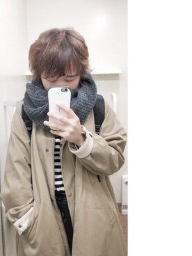 「MUJI」｜「アイテム（その他アウター）」を使った、mmmさん（レディース・157cm）の冬コーディネート