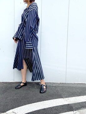 「OFFICINE CREATIVE（オフィチーネクリエイティブ）のアイテム」を使った、YUKI IKEGAMIさん（レディース・163cm）の夏コーディネート