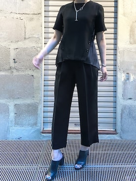 「EZUMi（エズミ）のアイテム（その他パンツ）」を使った、YUKI IKEGAMIさん（レディース・165cm）の夏コーディネート