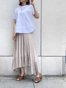 「CHIE MIHARA（チエミハラ）のアイテム」を使った、YUKI IKEGAMIさん（レディース・165cm）の夏コーディネート