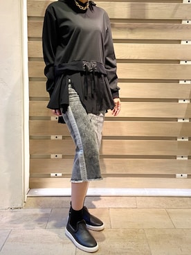 「B'2nd（ビーセカンド）のアイテム」を使った、YUKI IKEGAMIさん（レディース・165cm）の夏コーディネート