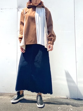 「B'2nd（ビーセカンド）のアイテム」を使った、YUKI IKEGAMIさん（レディース・165cm）の夏コーディネート