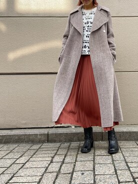 「レザーブーツ」｜「アイテム（アクセサリー）」を使った、YUKI IKEGAMIさん（レディース・165cm）の秋コーディネート