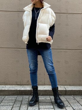 「ペイント」｜「アイテム（アクセサリー）」を使った、YUKI IKEGAMIさん（レディース・165cm）の冬コーディネート