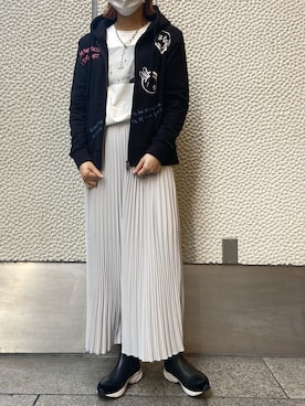 「ペイント」｜「アイテム（アクセサリー）」を使った、YUKI IKEGAMIさん（レディース・165cm）の冬コーディネート