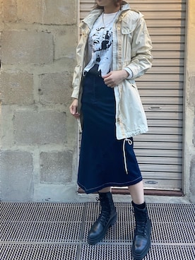 「TATRAS（タトラス）のアイテム（ステンカラーコート）」を使った、YUKI IKEGAMIさん（レディース・165cm）の冬コーディネート