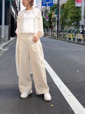 「FEMMENT（ファモン）のアイテム」を使った、YUKI IKEGAMIさん（レディース・165cm）の春コーディネート