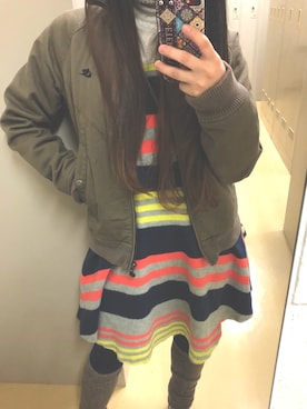 「Rodeo Crowns（ロデオクラウンズ）のアイテム（ワンピース/ドレス）」を使った、タコちゃんさん（レディース・150cm）の春コーディネート