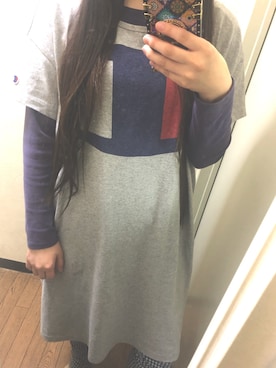 「Champion（チャンピオン）のアイテム（シャツワンピース）」を使った、タコちゃんさん（レディース・150cm）の秋コーディネート