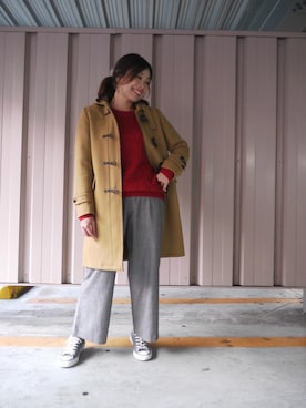 「coenスタッフスタイリング」｜「アイテム（ダッフルコート）」を使った、coen  SAToさん（レディース・158cm）の秋コーディネート