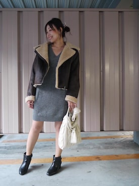 「coenスタッフスタイリング」｜「アイテム（ブーツ）」を使った、coen  SAToさん（レディース・158cm）の秋コーディネート