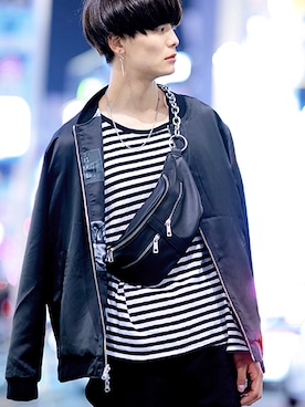 「アイテム（ボディバッグ/ウエストポーチ）」を使った、DEVICEさん（メンズ・183cm・20代）の秋コーディネート