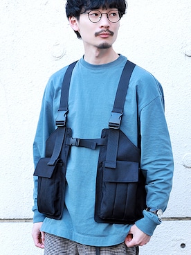 「Rename（リネーム）のアイテム（トップス）」を使った、DEVICEさん（メンズ・175cm）の春コーディネート