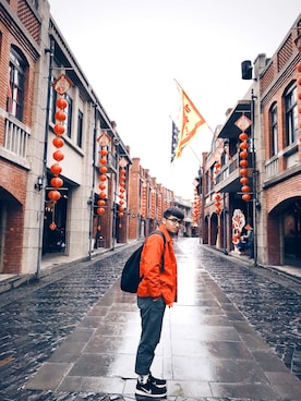 「Ed Hardy（エドハーディー）のアイテム（バッグ）」を使った、2yue さん（メンズ・173cm）の秋コーディネート