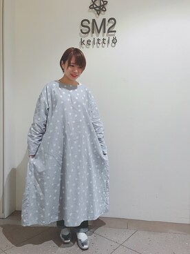 「SM2（エスエムツー）のアイテム（ワンピース、ブルー系）」を使った、SM2 keittio光が丘IMA店さん（レディース・151cm）の春コーディネート