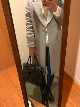 「Another Edition（アナザーエディション）のアイテム（チェスターコート）」を使った、かつまるさん（レディース・156cm）の冬コーディネート