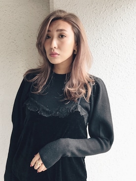 「AMERICAN RAG CIE（アメリカンラグシー）のアイテム」を使った、小竹麻美さん（レディース・163cm）の冬コーディネート