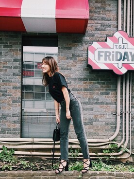 「RICHARDSON（リチャードソン）のアイテム」を使った、小竹麻美さん（レディース・163cm）の夏コーディネート