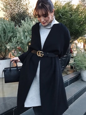 「Saint Laurent」｜「アイテム（ワンピース/ドレス）」を使った、小竹麻美さん（レディース・163cm）の冬コーディネート
