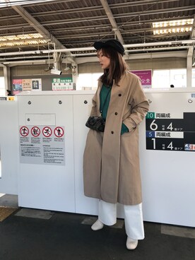 「Rodeo Crowns（ロデオクラウンズ）のアイテム（その他アウター）」を使った、小竹麻美さん（レディース・163cm）の春コーディネート