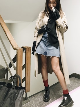 「Rodeo Crowns（ロデオクラウンズ）のアイテム（その他アウター）」を使った、小竹麻美さん（レディース・163cm）の春コーディネート