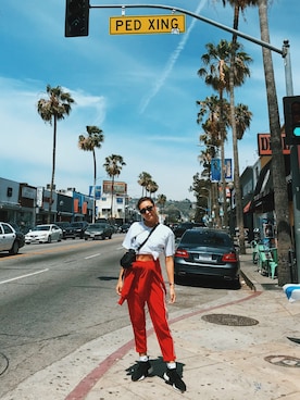 「Bershka（ベルシュカ）のアイテム」を使った、小竹麻美さん（レディース・163cm）の春コーディネート