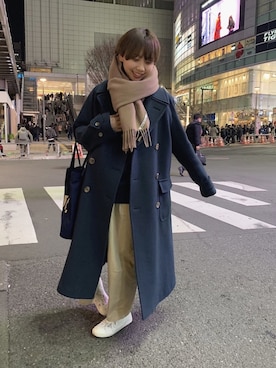 「SCYE BASICS（サイベーシックス）のアイテム（ジャケット/アウター）」を使った、コマキさん（レディース・155cm）の冬コーディネート