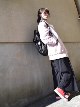 「Acne Studios（アクネストゥディオズ）のアイテム（ジャケット/アウター）」を使った、poyoさん（レディース・160cm）の冬コーディネート