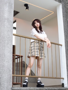 「DHOLIC（ディーホリック）のアイテム」を使った、poyoさん（レディース・161cm）の夏コーディネート