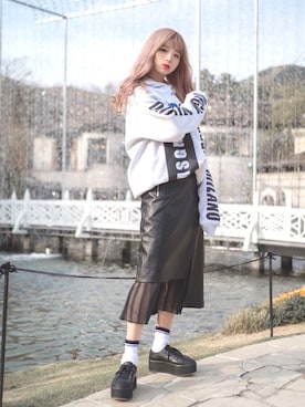「MSGM（エムエスジーエム）のアイテム」を使った、poyoさん（レディース・161cm）の秋コーディネート