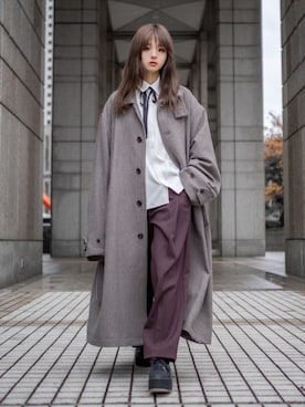 「stein（シュタイン）のアイテム（ジャケット/アウター）」を使った、poyoさん（レディース・161cm）の冬コーディネート