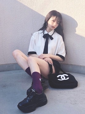 「ADER error（アーダーエラー）のアイテム」を使った、poyoさん（レディース・161cm）の夏コーディネート