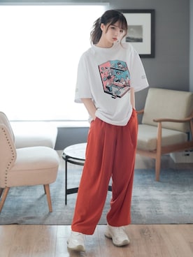 「Chaos（カオス）のアイテム」を使った、poyoさん（レディース・161cm）の夏コーディネート