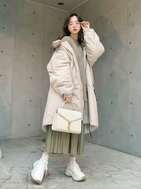 「SAINT LAURENT PARIS（サンローランパリ）のアイテム」を使った、poyoさん（レディース・161cm）の冬コーディネート
