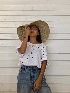 ALEXIA STAMさん（レディース・155cm）の夏コーディネート