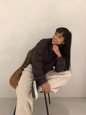 ALEXIA STAM（アリシアスタン）の「Nep Knit Wide Pants/ニットワイド ...