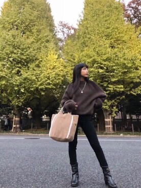 ALEXIA STAMさん（レディース・155cm）の冬コーディネート