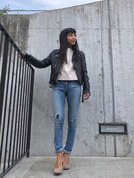 ALEXIA STAMさん（レディース・155cm）の冬コーディネート