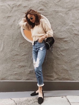 ALEXIA STAMさん（レディース・170cm）の冬コーディネート