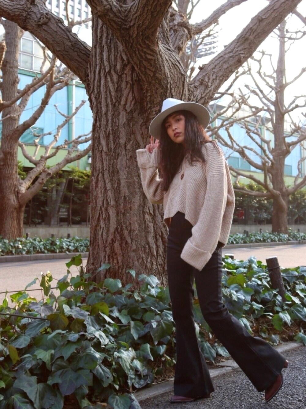 ALEXIA STAM（アリシアスタン）の「Side Piping Flare Pants/フレア