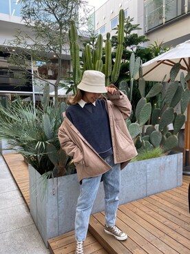 ALEXIA STAMさん（レディース・154cm）の冬コーディネート