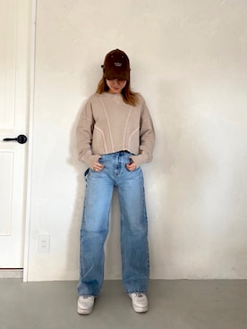 ALEXIA STAMさん（レディース・154cm）の冬コーディネート