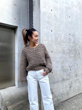 ALEXIA STAMさん（レディース・154cm）の冬コーディネート