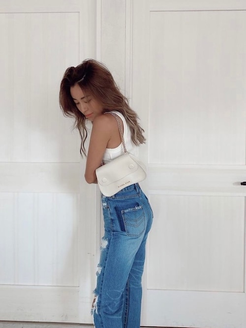 セール】Wrap Damaged Denim Pants/ラップダメージドデニム