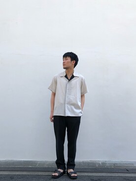 「STUDIOUS（ステュディオス）のアイテム（スラックス）」を使った、tatsuki_shiibaさん（メンズ・172cm）の春コーディネート