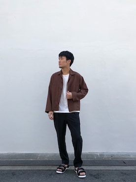 「STUDIOUS（ステュディオス）のアイテム（スラックス）」を使った、tatsuki_shiibaさん（メンズ・172cm）の春コーディネート