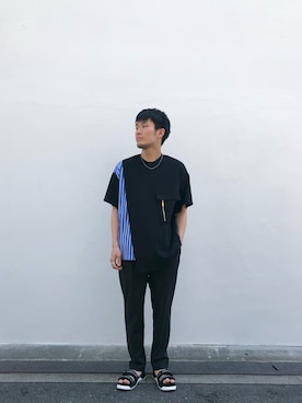 「STUDIOUS（ステュディオス）のアイテム（スラックス）」を使った、tatsuki_shiibaさん（メンズ・172cm）の春コーディネート