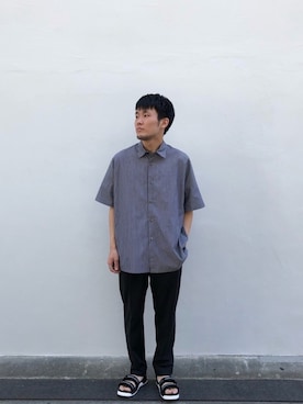 「STUDIOUS（ステュディオス）のアイテム（スラックス）」を使った、tatsuki_shiibaさん（メンズ・172cm）の春コーディネート