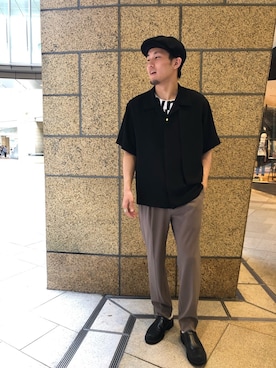 「STUDIOUS（ステュディオス）のアイテム（スラックス）」を使った、tatsuki_shiibaさん（メンズ・172cm）の夏コーディネート