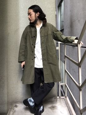 「Rebuild by Needles（リビルドバイニードルス）のアイテム（ジャケット/アウター、グリーン系）」を使った、tarotarotaro27さん（メンズ・169cm）の春コーディネート